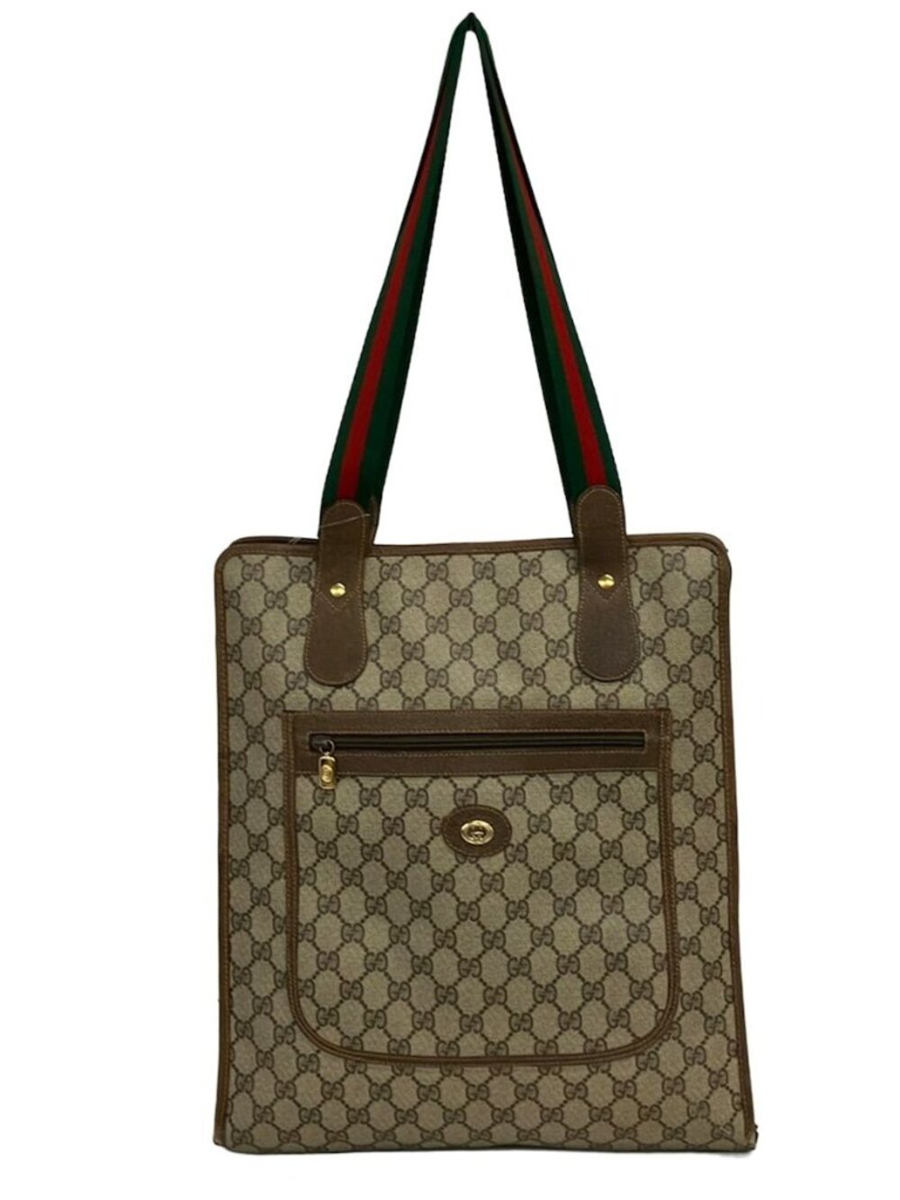 Gucci Shoulder Bag Vintage GG Plus Supreme Beige Light Brown Multi Leather